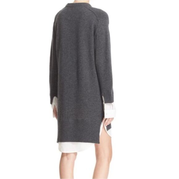 Brochu Walker Layered Mini Sweater Dress Gray Wool Cashmere Crew Neck Sz XS - Picture 4 of 11